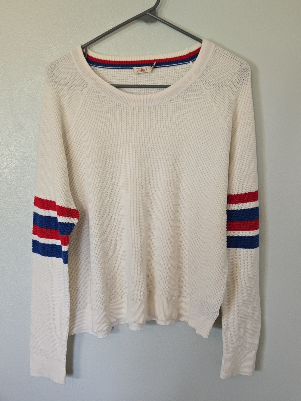 Faherty | Throwback Wisp Waffle Cotton Cashmere Sweater Americana Size XL - Picture 2 of 10
